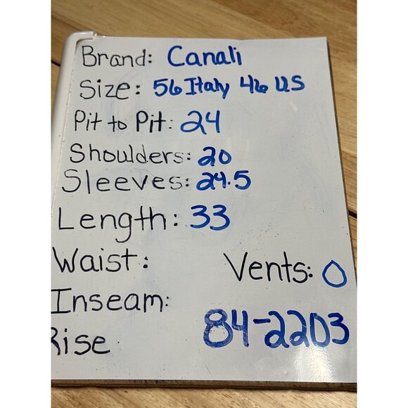 Vintage Canali Milano Mens XL Double-Breasted Wool & Nylon Blazer Jacket - Picture 10 of 10